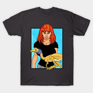 Girl With Pet Dinosaur T-Shirt